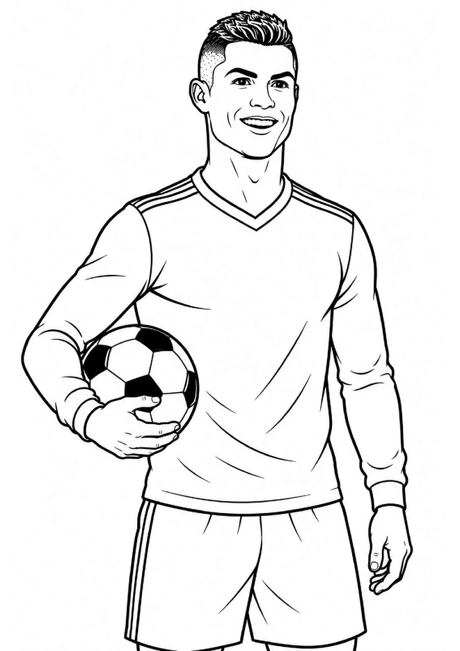 Desenhos do Cristiano Ronaldo para Imprimir e Colorir para imprimir e colorir - imagem 7